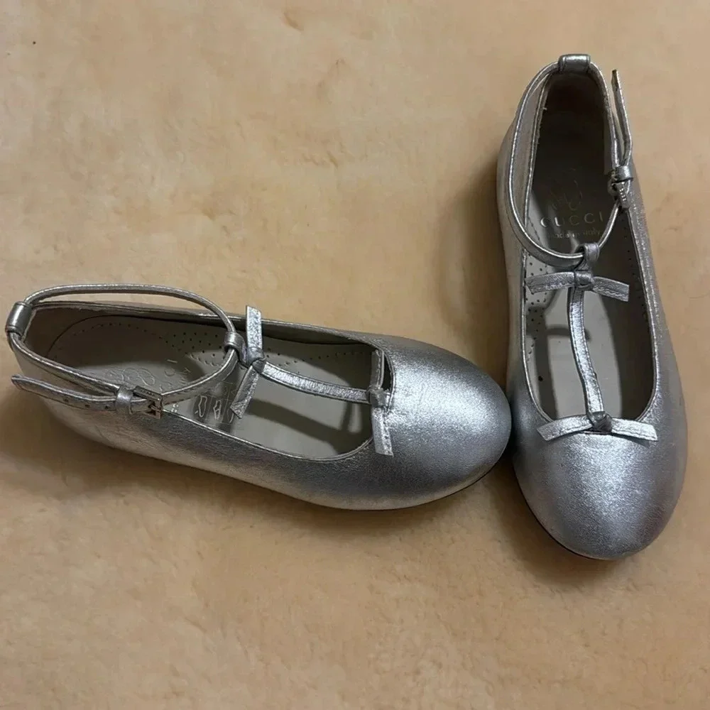 Gucci mary Jane bow kids ballet flats